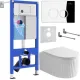Унитаз подвесной Roxen Royal Matt в комплекте с инсталляцией StounFix Dual Fresh 6 в 1 968245 кнопка: хром глянцевый