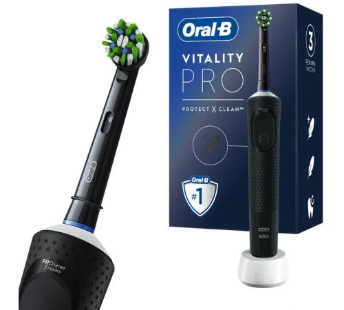 Электрическая зубная щетка Oral-B Vitality Pro D103.413.3 Cross Action Protect X Clean Black 8700216214070 черный