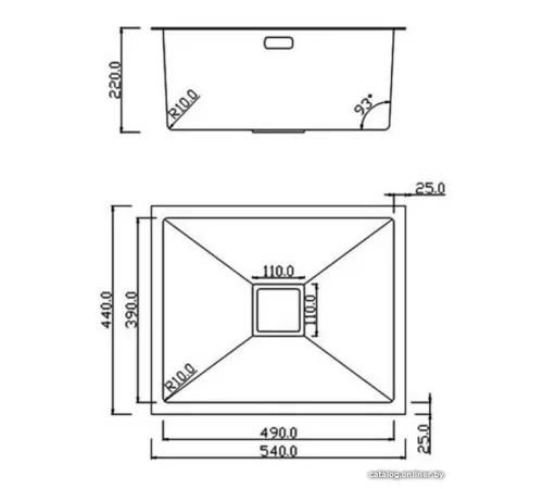 Кухонная мойка Roxen Uno 560210-54B под столешницу графит ролл-мат, дозатор, сифон