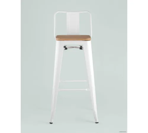 Стул Stool Group Tolix Wood со спинкой YD-H675E-W LG-02 белый глянцевый/светлое дерево