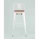 Стул Stool Group Tolix Wood со спинкой YD-H675E-W LG-02 белый глянцевый/светлое дерево