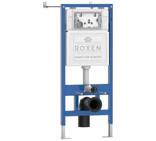 Унитаз подвесной Roxen Antares Tornado в комплекте с инсталляцией StounFix Dual Fresh 6 в 1 968397 кнопка: черный глянцевый