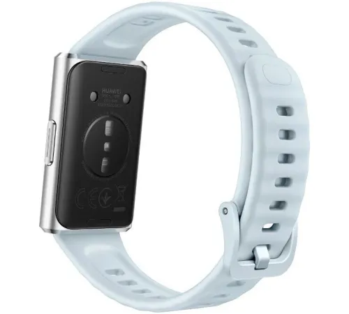Фитнес-браслет Huawei Band 11 Pro серебристый, с голубым силиконовым ремешком, международная версия