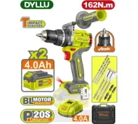 Ударная дрель-шуруповерт Dyllu DTCDP16281 с 2-мя АКБ, кейс