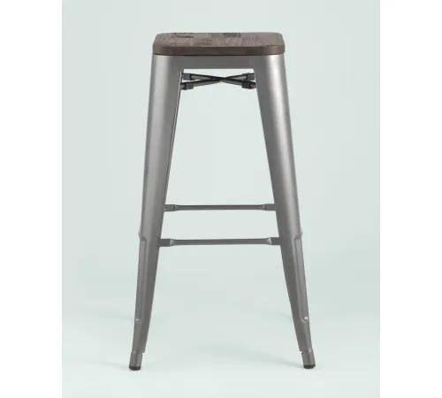 Табурет Stool Group TOLIX WOOD барный серебристый матовый
