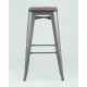 Табурет Stool Group TOLIX WOOD барный серебристый матовый