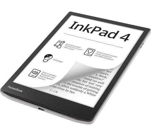 Электронная книга PocketBook 743G InkPad 4 черный/серебристый