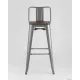 Стул Stool Group Tolix со спинкой YD-H765E-W YG-15 серебристый матовый/темное дерево