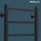 Полотенцесушитель Granula Квадро 50x60 терморегулятор с таймером слева, черный матовый
