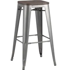 Табурет Stool Group TOLIX WOOD барный серебристый матовый