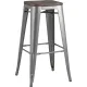 Табурет Stool Group TOLIX WOOD барный серебристый матовый