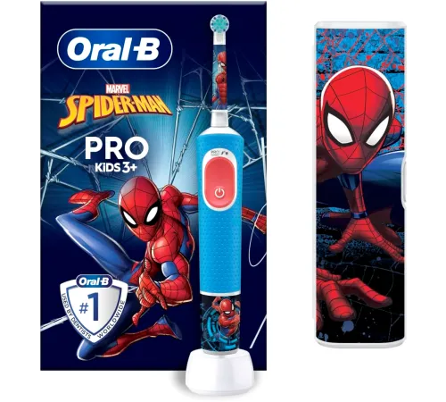 Электрическая зубная щетка Oral-B Vitality Pro Kids D103.413.2KX Spiderman с футляром