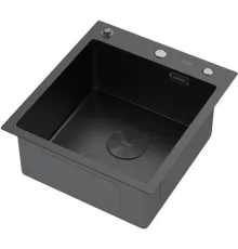 Кухонная мойка ARFEKA ECO AR 450*500 POP-UP BLACK PVD NANO