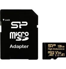 Карта памяти Silicon-Power Golden Series High Endurance microSDXC SP128GBSTXDV3V1HSP 128GB с адаптером