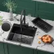Кухонная мойка Roxen Simple 560220-50B-GR графит/текстурная PVD покрытие с коландером и дозатором