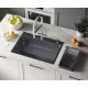 Кухонная мойка Roxen Simple 560220-70B PVD графит с коландером и дозатором
