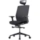 Офисное кресло Bestuhl J1 Black Pl с подголовником и подлокотником черная сетка/черная ткань