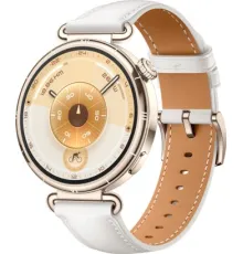 Умные часы Huawei Watch GT 6 41 мм золотистый, с белым кожаным ремешком, международная версия