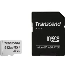 Карта памяти Transcend microSDXC 300S 512GB с адаптером