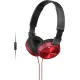 Наушники с микрофоном Sony MDR-ZX310AP красный