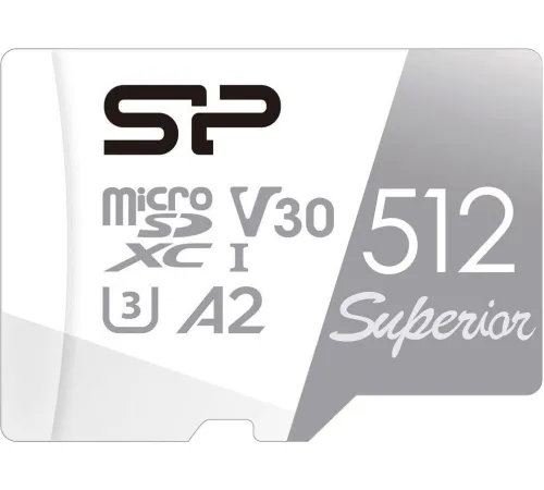 Карта памяти Silicon-Power Superior microSDXC SP512GBSTXDA2V20SP 512GB с адаптером