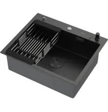 Кухонная мойка ARFEKA ECO AR мойка 600*500 POP-UP, коландер, дозатор BLACK DECOR