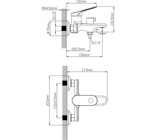 Смеситель Econoce D35 710 EC0712BL черный