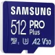 Карта памяти Samsung PRO Plus microSDXC 512GB MB-MD512SA с адаптером