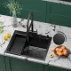 Кухонная мойка Roxen Simple 560220-60B-GR графит/текстурная PVD покрытие с коландером и дозатором