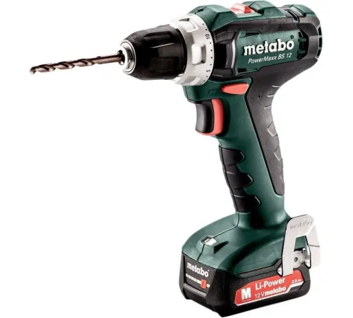 Дрель-шуруповерт Metabo PowerMaxx BS 12 601036500 с 2-мя АКБ 2 Ah, кейс