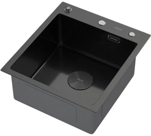Кухонная мойка ARFEKA ECO AR 450*500 POP-UP BLACK PVD NANO DECOR MILLET GRAINS
