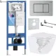 Унитаз подвесной Roxen Antares Tornado Long в комплекте с инсталляцией StounFix Dual Fresh 6 в 1 868442 кнопка: сатин матовая