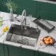 Кухонная мойка Roxen Simple 560220-60-GR сатин/текстурная с коландером и дозатором