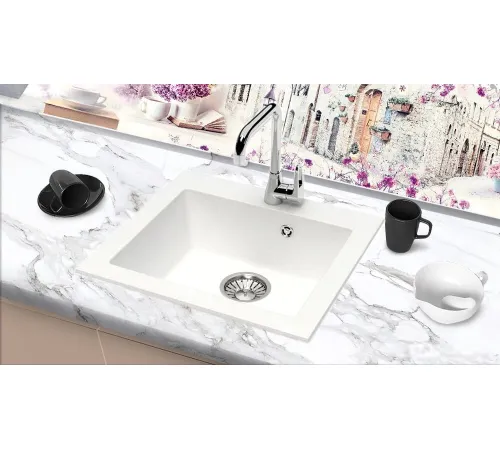 Кухонная мойка Berge BR-4803 белый матовый