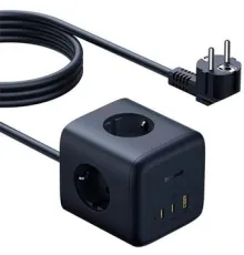 Удлинитель Baseus EnerFill FA11 Cube Power Strip 3AC+1U+2C 67W EU E00082100123-00 1.5 м, черный