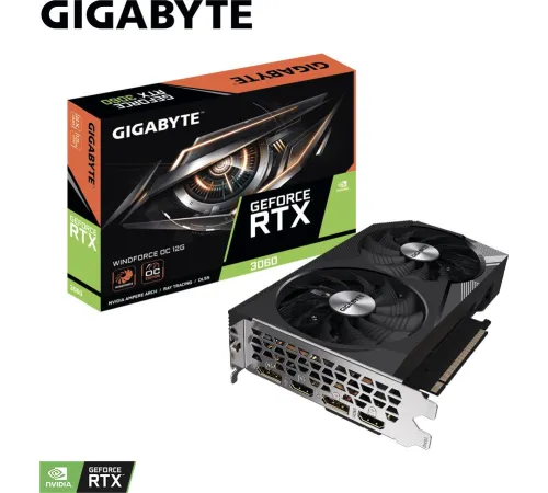 Видеокарта Gigabyte GeForce RTX 3060 Windforce OC 12G GV-N3060WF2OC-12GD