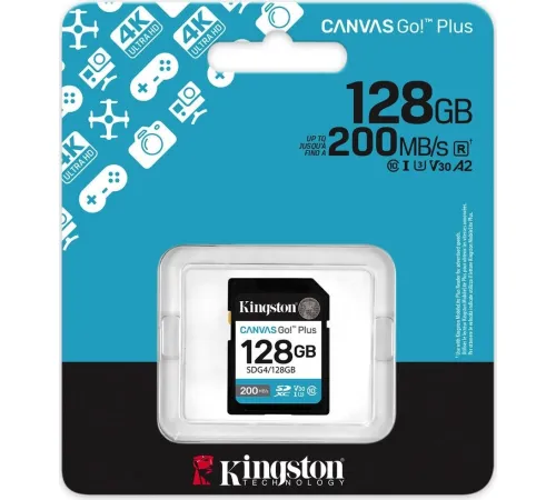 Карта памяти Kingston Canvas Go! Plus SDXC 128GB SDG4/128GB