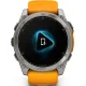 Умные часы Garmin Fenix 8 Sapphire 51мм титановый, оранжевый силиконовый ремешок
