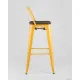 Стул Stool Group Tolix со спинкой YD-H765E-W LG-06 желтый глянцевый/темное дерево