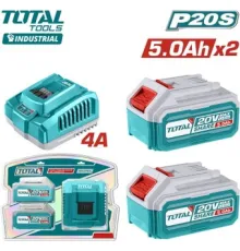 Аккумулятор с зарядным устройством Total TFBCPK2513 20В/2x5 Ah + 20В