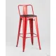 Стул Stool Group TOLIX WOOD со спинкой барный красный глянцевый
