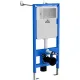 Унитаз подвесной Roxen Simple Compact в комплекте с инсталляцией StounFix Dual Fresh 6 в 1 915792 кнопка: хром матовый
