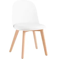 Стул Stool Group Fog с подушкой SL-7022DM белый, деревянные ножки