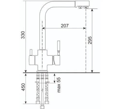 Смеситель Ulgran Quartz UQ-016 08 космос