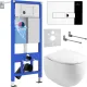 Унитаз подвесной Roxen Egg в комплекте с инсталляцией StounFix Dual Fresh 6 в 1 964205 кнопка: хром глянец