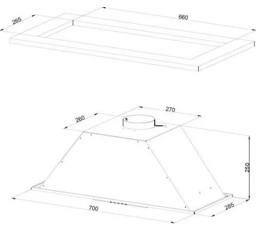Кухонная вытяжка KUPPERSBERG Slimlux Inlinea 70 CX