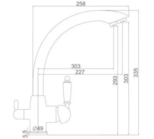 Смеситель Ledeme L4455-3 хром