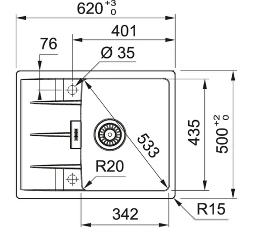 Кухонная мойка Franke Centro CNG 611/211-62 Fragranite 114.0639.680 миндаль