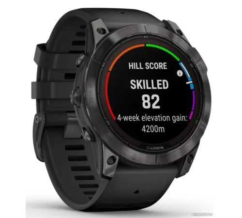 Умные часы Garmin Fenix 7X Pro Sapphire Solar карбоново-серый титан/черный