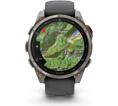 Умные часы Garmin Fenix 8 Pro 47 мм титановый, графитовый силиконовый ремешок